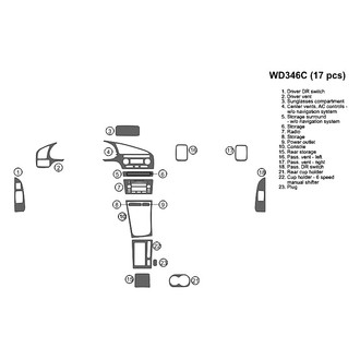 B&I® - 2D Gray Burl Factory Match Full Dash Kit (17 Pcs)