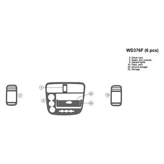 B&I® - 2D Blackwood Small Dash Kit (6 Pcs)
