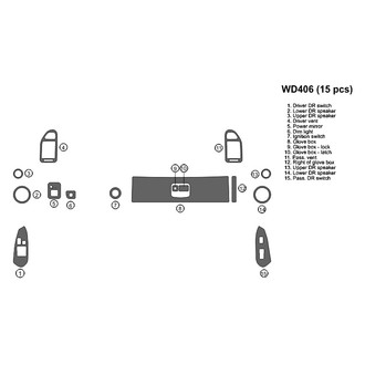 B&I® - 2D Walnut Factory Match Full Dash Kit (15 Pcs)