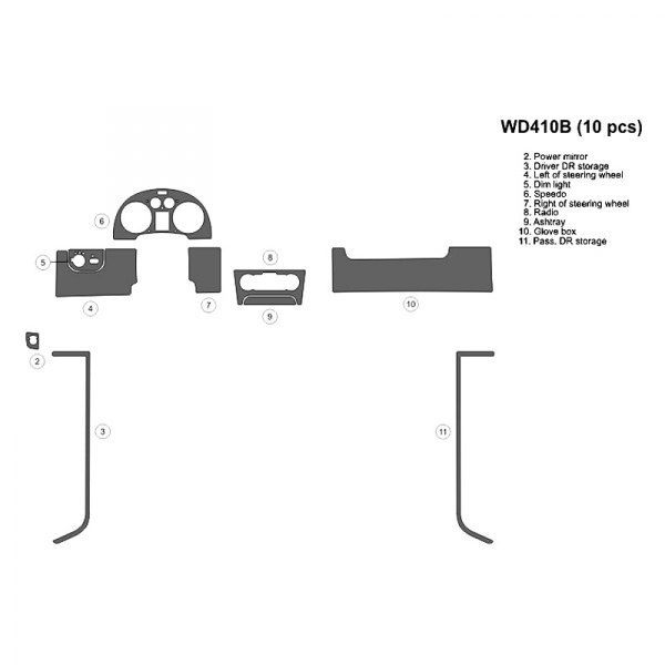 B&I® - 2D Small Dash Kit