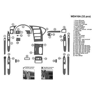 B&I® - 2D Real Carbon Fiber Large Dash Kit (32 Pcs)