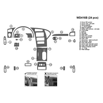 B&I® - 2D Real Carbon Fiber Medium Dash Kit (24 Pcs)