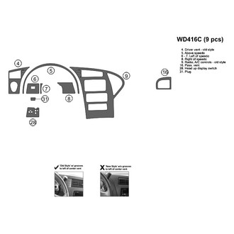 B&I® - 2D Real Carbon Fiber Small Dash Kit (9 Pcs)