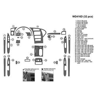 B&I® - 2D Real Carbon Fiber Large Dash Kit (32 Pcs)