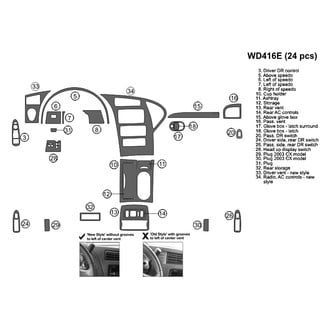 B&I® - 2D Real Carbon Fiber Medium Dash Kit (24 Pcs)