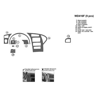 B&I® - 2D Real Carbon Fiber Small Dash Kit (9 Pcs)