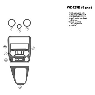 B&I® - 2D Blackwood Small Dash Kit (8 Pcs)