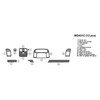 B&I® - 2D Factory Match Full Dash Kit (13 Pcs)