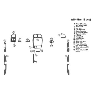 B&I® - 2D Rainer Factory Match Full Dash Kit (16 Pcs)