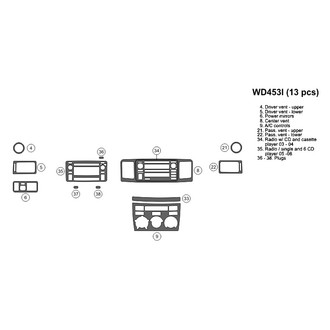 B&I® - 2D Factory Match Full Dash Kit (13 Pcs)
