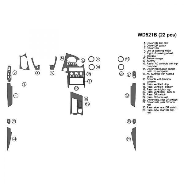 B&I® - 2D Large Dash Kit