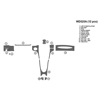 B&I® - 2D Dark Factory Match Full Dash Kit (12 Pcs)
