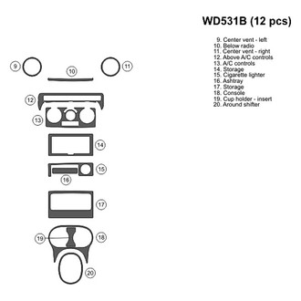 B&I® - 2D Blackwood Small Dash Kit (12 Pcs)