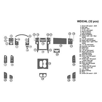 B&I® - 2D Blackwood Large Dash Kit (32 Pcs)