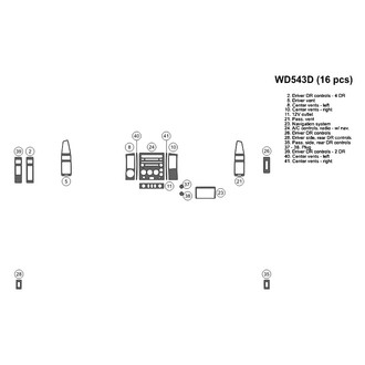 B&I® - 2D Blackwood Small Dash Kit (16 Pcs)