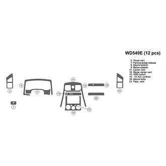 B&I® - 2D Blackwood Small Dash Kit (12 Pcs)