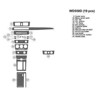 B&I® - 2D Blackwood Small Dash Kit (19 Pcs)