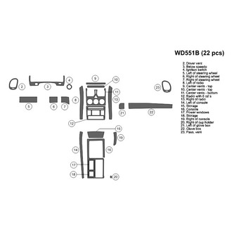 B&I® - 2D Blackwood Small Dash Kit (22 Pcs)
