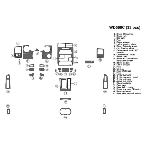 B&I® - 2D Small Dash Kit