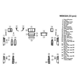 B&I® - 2D Light Burl Factory Match Full Dash Kit (33 Pcs)
