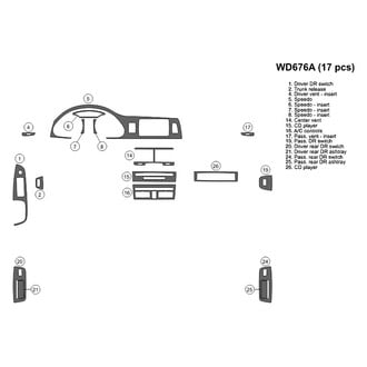 B&I® - 2D Olive Beige Factory Match Main Dash Kit (17 Pcs)