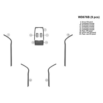 B&I® - 2D Olive Biege Factory Match Upgrade Kit (9 Pcs) Dash Kit