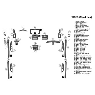 B&I® - 2D Blackwood Large Dash Kit (44 Pcs)