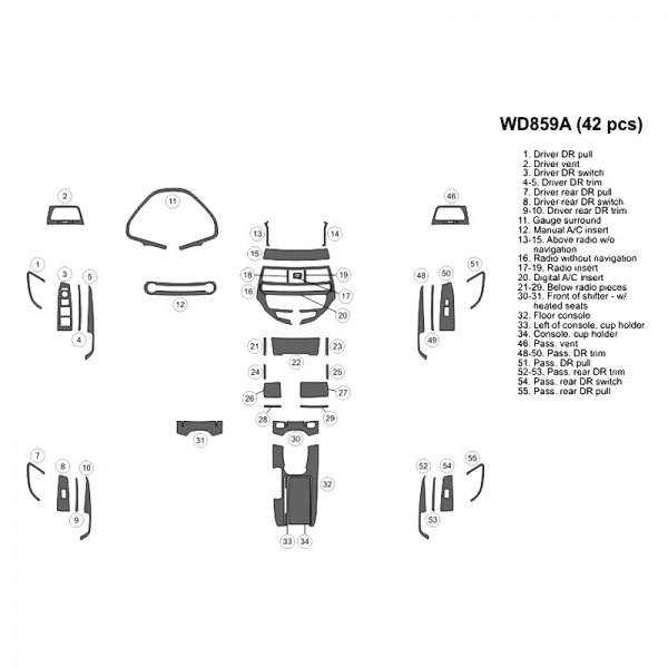 B&I® - 2D Full Dash Kit (42 Pcs)