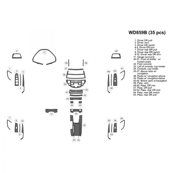 B&I® - 2D Full Dash Kit (35 Pcs)