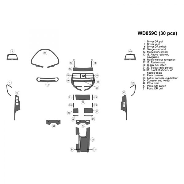 B&I® - 2D Full Dash Kit (30 Pcs)