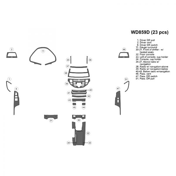 B&I® - 2D Full Dash Kit (23 Pcs)