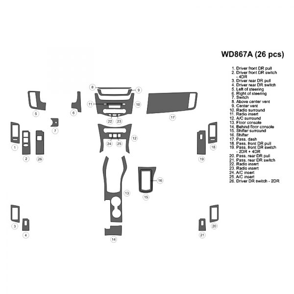 B&I® - 2D Large Dash Kit (26 Pcs)