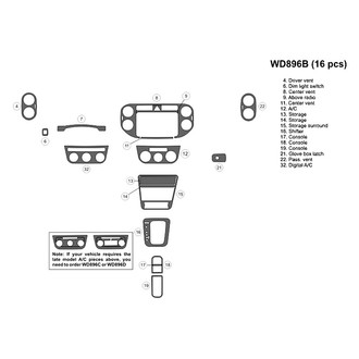 B&I® - 2D Blackwood Small Dash Kit (16 Pcs)