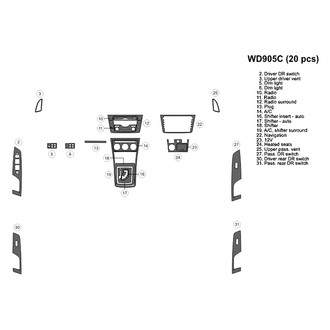 B&I® - 2D Blackwood Small Dash Kit (20 Pcs)