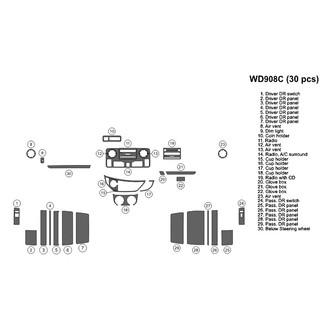 B&I® - 2D Blackwood Large Dash Kit (30 Pcs)