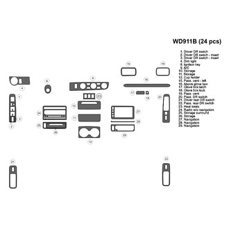 B&I® - 2D Blackwood Small Dash Kit (24 Pcs)