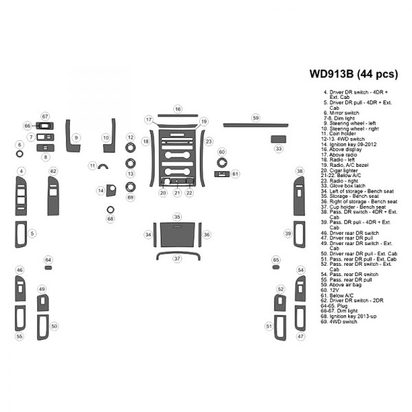 B&I® - 2D Main Dash Kit