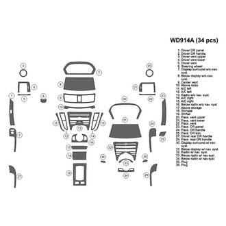 B&I® - 2D Blackwood Full Dash Kit (34 Pcs)