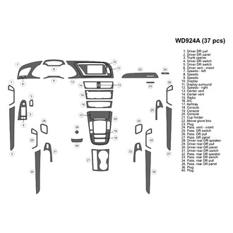 B&I® - 2D Real Carbon Fiber Large Dash Kit (37 Pcs)