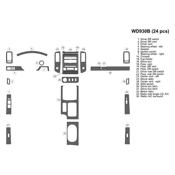 B&I® - 2D Full Dash Kit