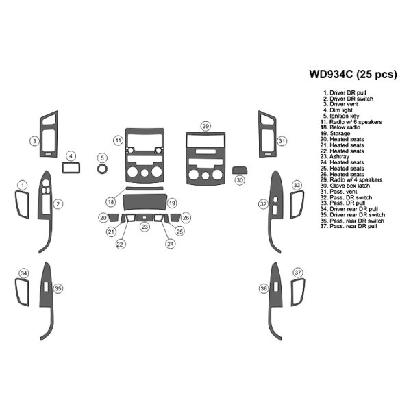 B&I® - 2D Small Dash Kit