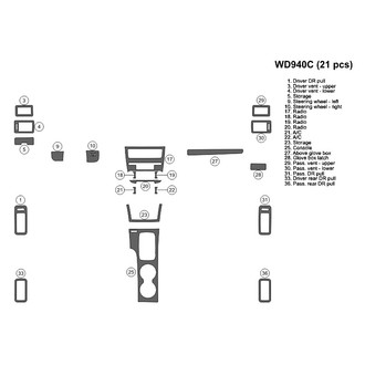 B&I® - 2D Blackwood Small Dash Kit (21 Pcs)