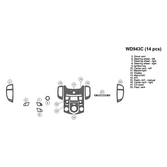 B&I® - 2D Blackwood Small Dash Kit (14 Pcs)