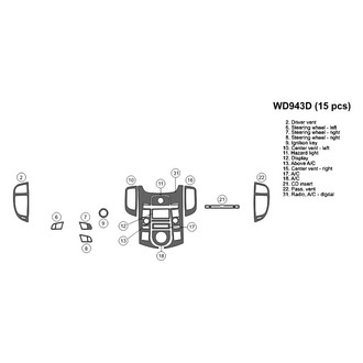 B&I® - 2D Blackwood Small Dash Kit (15 Pcs)