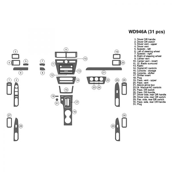 B&I® - 2D Full Dash Kit