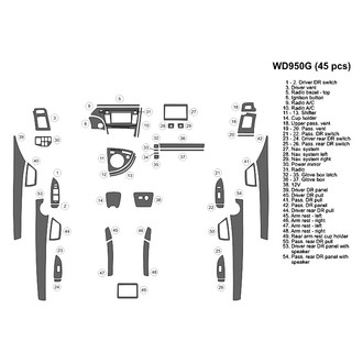 B&I® - 2D Blackwood Large Dash Kit (45 Pcs)