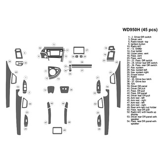 B&I® - 2D Blackwood Large Dash Kit (45 Pcs)