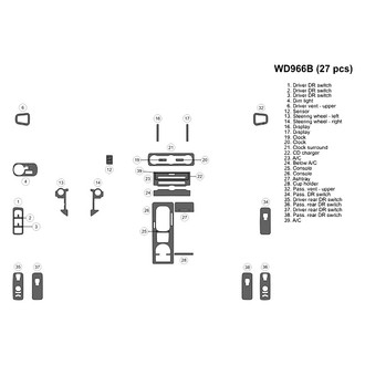 B&I® - 2D Blackwood Small Dash Kit (27 Pcs)