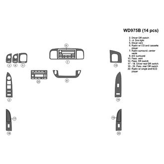 B&I® - 2D Blackwood Small Dash Kit (14 Pcs)