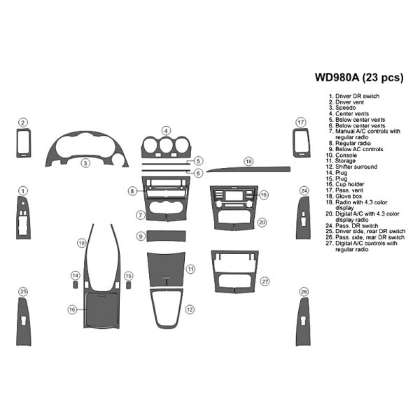 B&I® - 2D Large Dash Kit